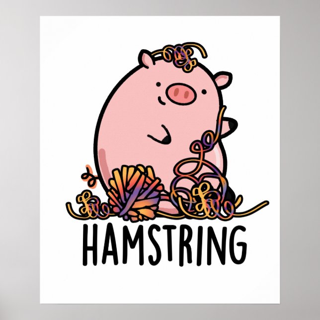Póster Hamstring Funny Pig Pun (Frente)