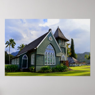 Póster Hanalei, Hawái, Iglesia
