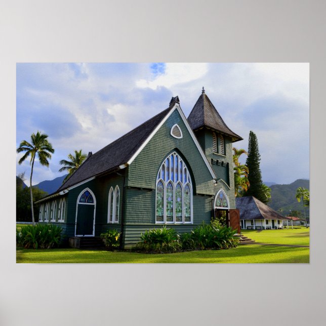 Póster Hanalei, Hawaii, Iglesia (Frente)