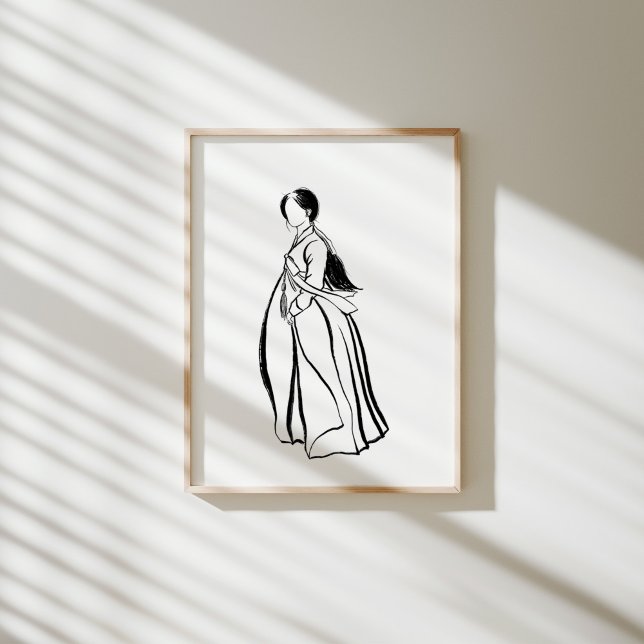 Póster Hanbok coreana con Poster de tinta norigae (Subido por el creador)