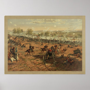 Póster Hancock en Gettysburg por Thure de Thulstrup