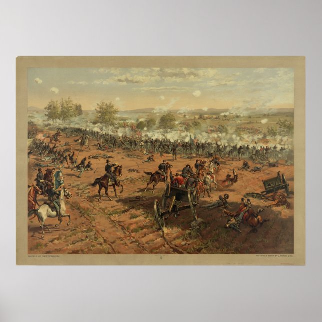 Póster Hancock en Gettysburg por Thure de Thulstrup (Frente)