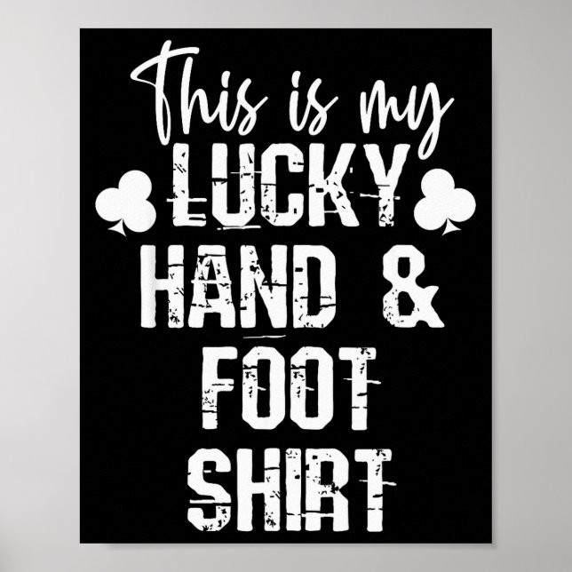 Póster Hand And Foot Card Game Player Gift Funny Sharks C (Frente)