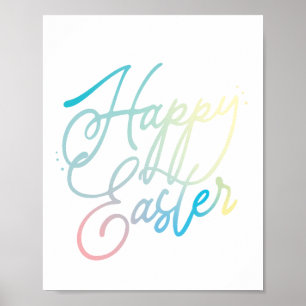 Póster Hand-created Happy Easter gradient script