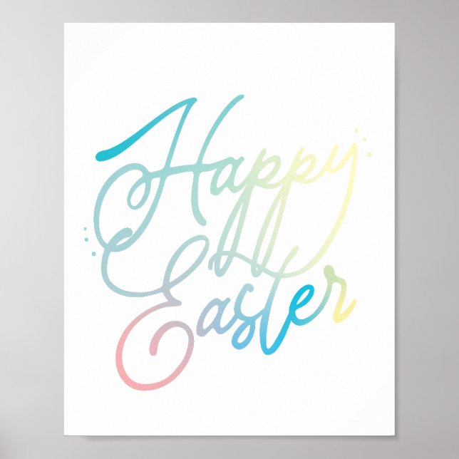 Póster Hand-created Happy Easter gradient script (Frente)