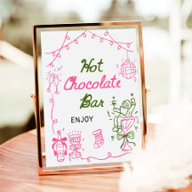 Hand Drawn Christmas Bridal Shower Hot Chocolate
