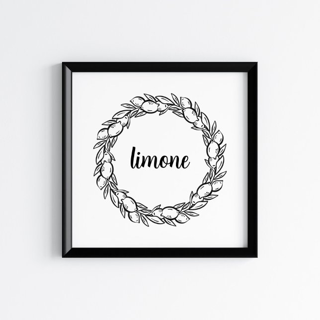 Póster Hand-Drawn Mediterranean Lemon Wreath Art (Subido por el creador)
