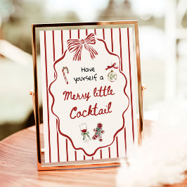 Póster Hand Drawn Merry Little Cocktail Christmas Bar