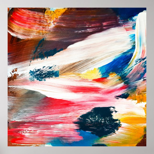 Póster Hand drawn oil painting. Abstract art background.  (Frente)