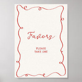 Póster Hand Drawn Red Frame Favors