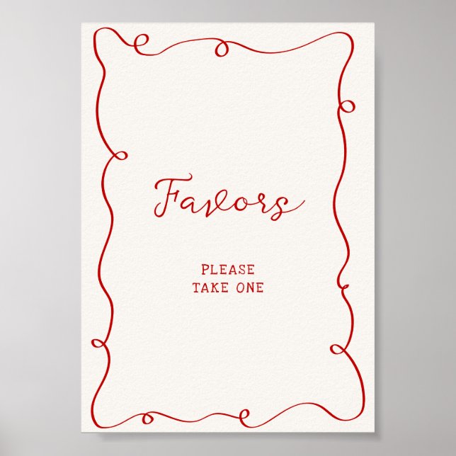 Póster Hand Drawn Red Frame Favors (Frente)