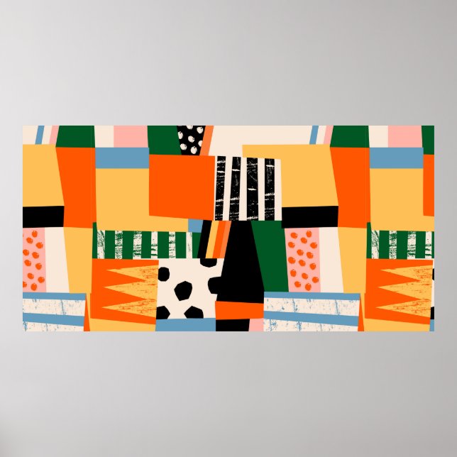 Póster Hand drawn various shapes. Abstract contemporary s (Frente)