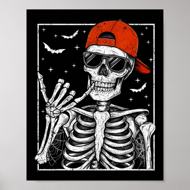 Póster Hand Halloween de la hand de la roca del esqueleto (Frente)