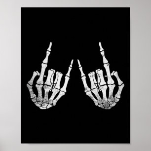 Póster Hand Lazy Halloween con la mano del rock esqueleto