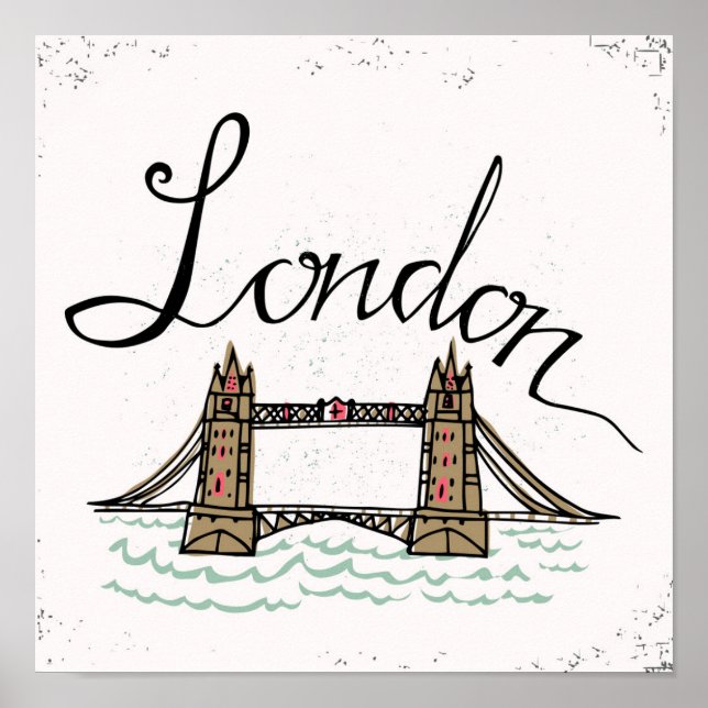 Póster Hand Lettered London Bridge (Frente)