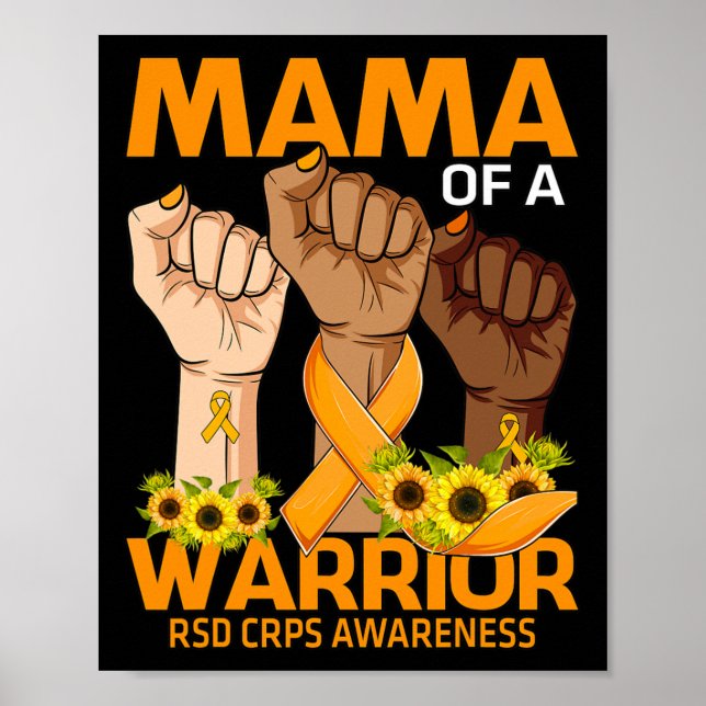 Póster Hand Mama De Un Guerrero Rsd Crps Conciencia Sunfl (Frente)
