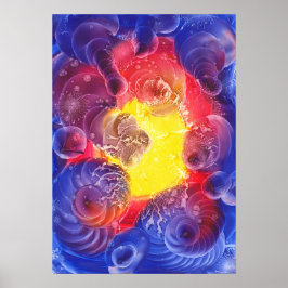 Póster Hand Painted Abstract Cosmic Light Artwork