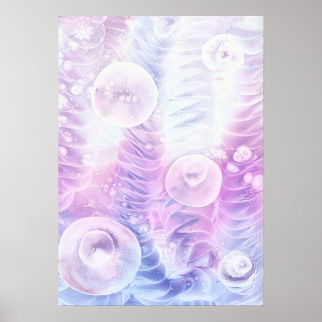 Póster Hand Painted Abstract Light Pastel Gouache Art (Frente)