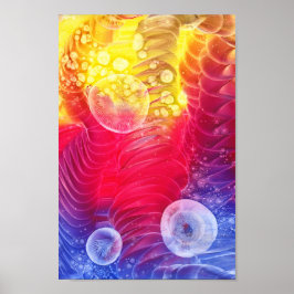 Póster Hand Painted Abstract Sunshine Glow Artwork