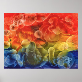 Póster Hand Painted Multicolor Abstract Painting