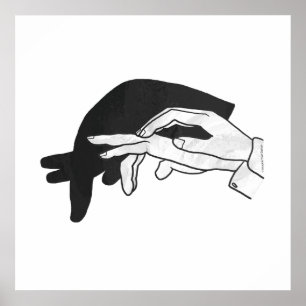 Póster Hand Silhouette Anteater