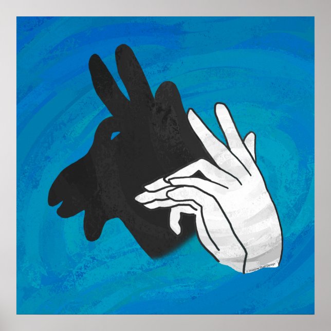 Póster Hand Silhouette Billy Goat Blue (Frente)