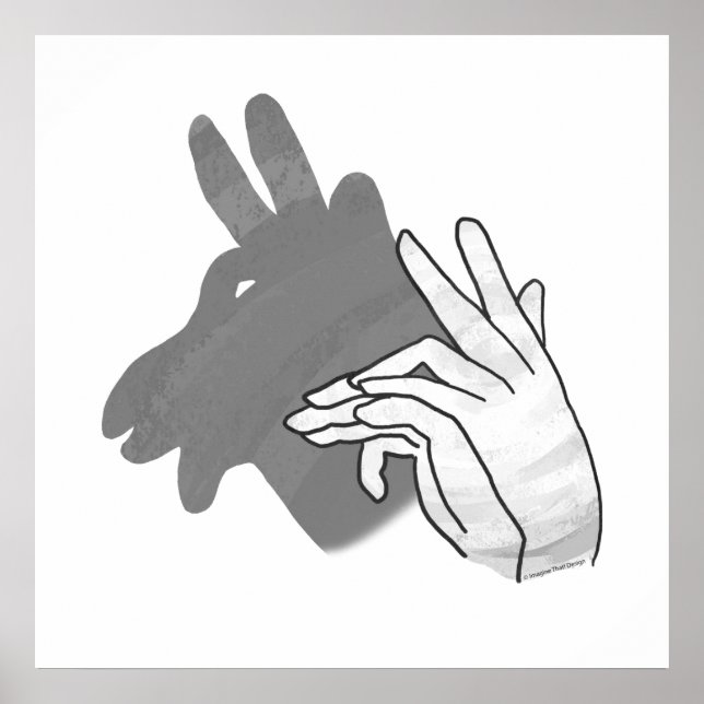 Póster Hand Silhouette Billy Goat Gray (Frente)