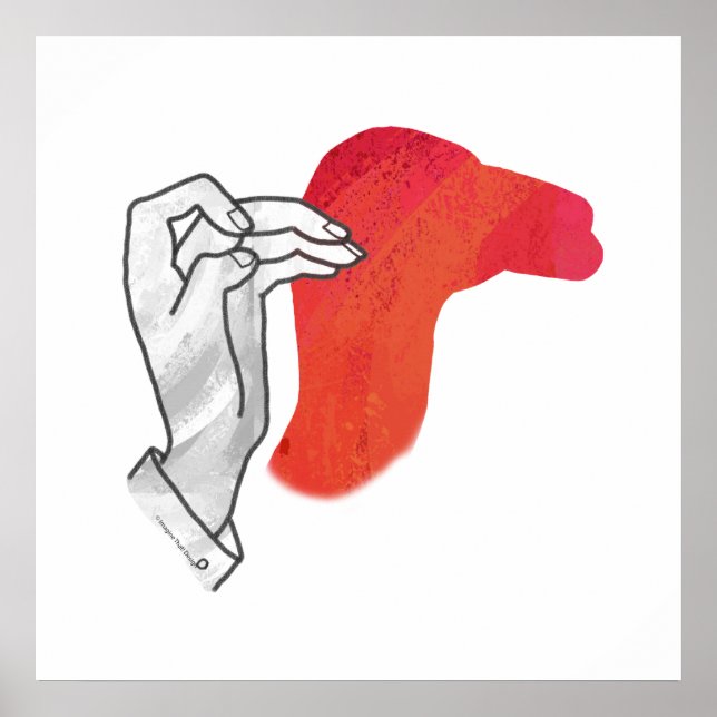 Póster Hand Silhouette Camel Red (Frente)