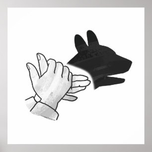 Póster Hand Silhouette Dog