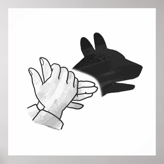 Póster Hand Silhouette Dog (Frente)