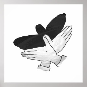 Póster Hand Silhouette Eagle