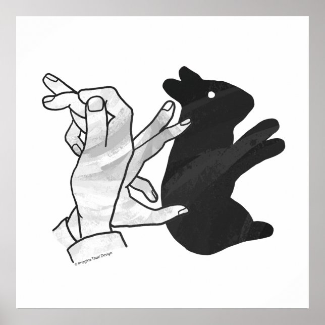 Póster Hand Silhouette Rabbit (Frente)