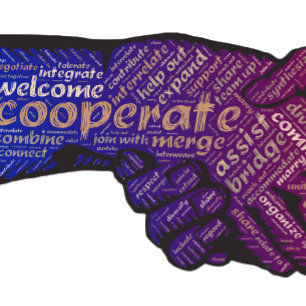 Póster Handshake Connect Inspirational Word Art