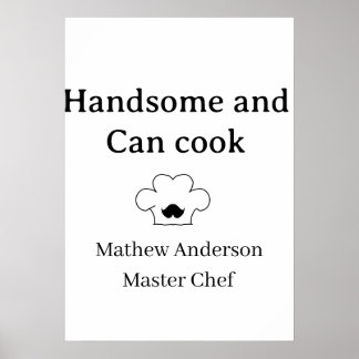Póster handsome and can cook master chef man kitchen king