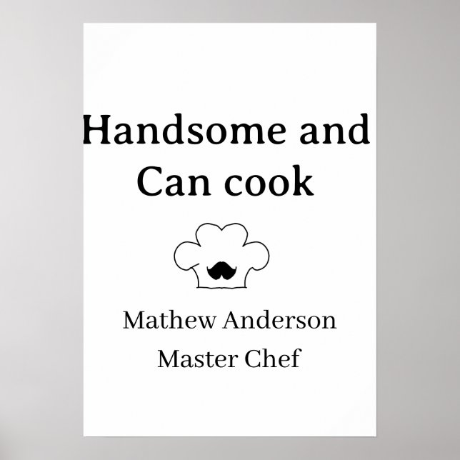 Póster handsome and can cook master chef man kitchen king (Frente)
