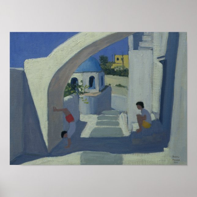 Póster Handstand Santorini (Frente)