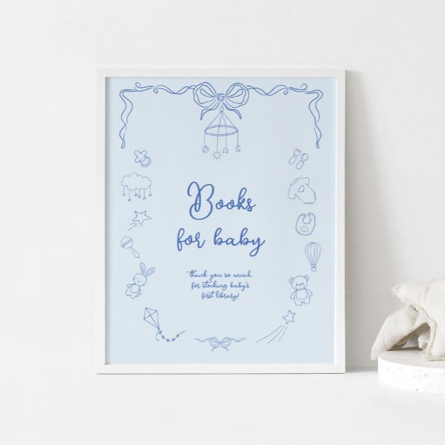 Póster Handwritten Baby Shower, Boy Books For Baby (Subido por el creador)