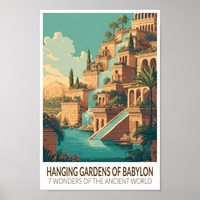 Póster Hanging Gardens of Babylon 7 Wonders of the World (Frente)