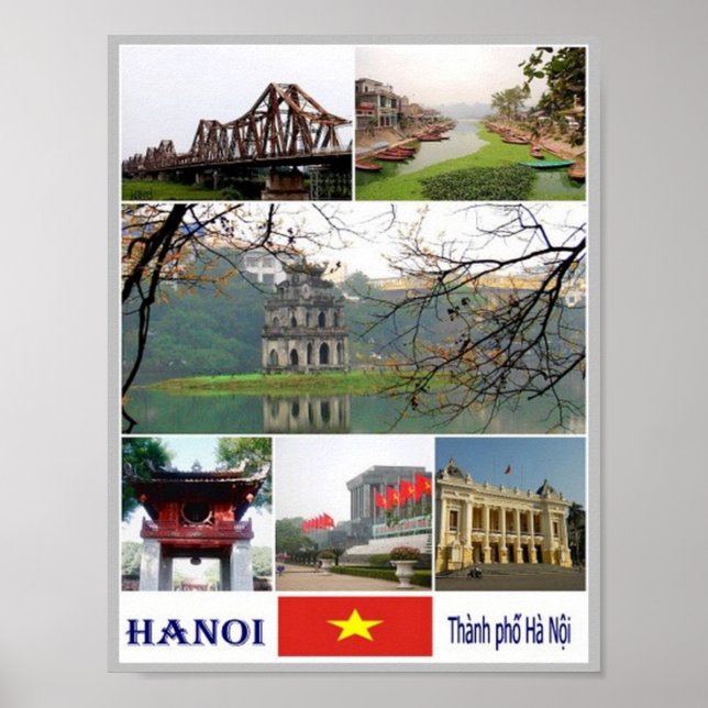 Póster Hanoi - Mosaico - Vietnam - (Frente)