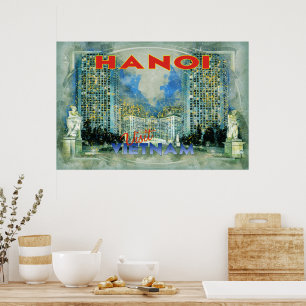 Póster Hanoi, Visita Vietnam...