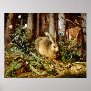 Póster Hans Hoffmann A Hare in the Forest