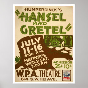 Póster Hansel & Gretel Play 1937 WPA