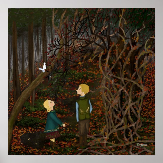 Póster Hansel y Gretel en el bosque (Frente)