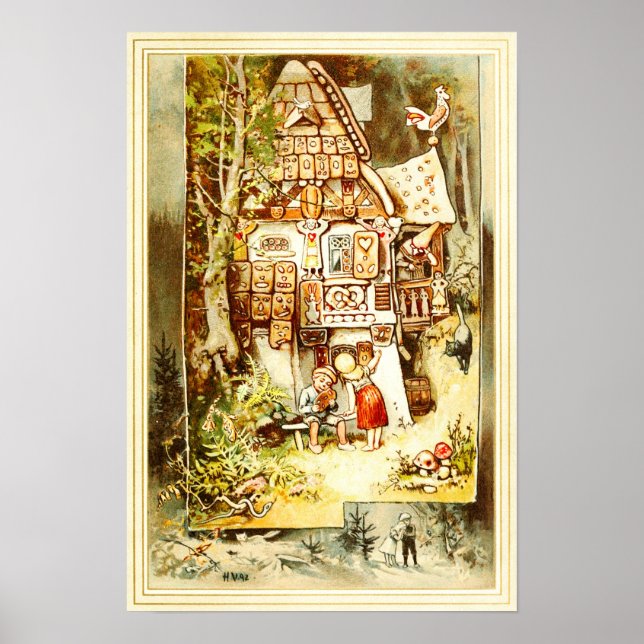 Póster Hansel y Gretel en la cabaña de Gingerbread (Frente)