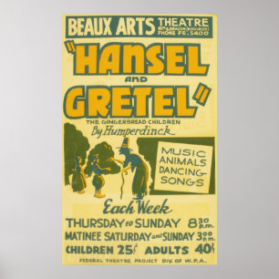 Póster Hansel y Gretel - Ópera de Engelbert Humperdinck