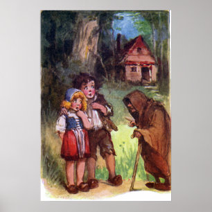 Póster Hansel y Gretel se encuentran con la bruja