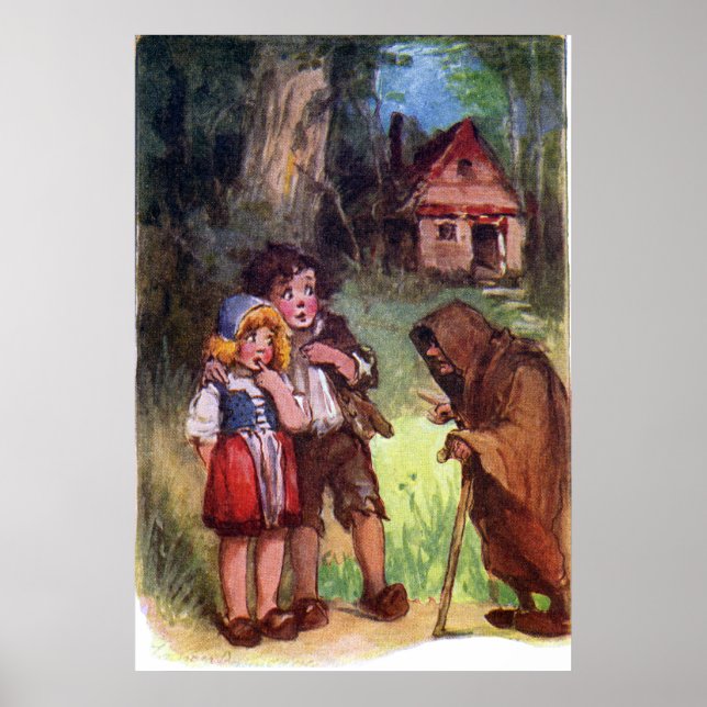 Póster Hansel y Gretel se encuentran con la bruja (Frente)