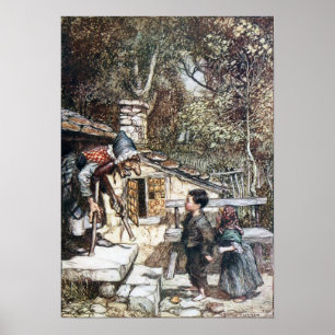 Póster Hansel y Grethel conocen a la Bruja