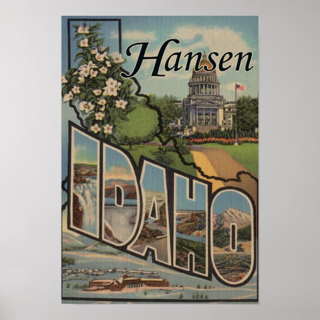 Póster Hansen, IdahoLarge Letter ScenesHansen, ID (Frente)