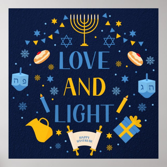 Póster Hanukkah Amor Y Poster Ligero (Frente)